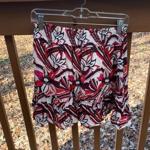 Anthropologie pink and orange tiered skirt